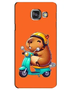 Чехол для Samsung Galaxy A3 2016 (A3100, A310F) с картинкой «Капибара на скутере»