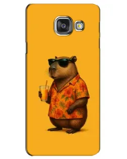 Чехол для Samsung Galaxy A3 2016 (A3100, A310F) с картинкой «Капибара на отдыхе»