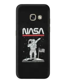 Чехол для Samsung Galaxy A3 2017 (A320, A320F) с картинкой «NASA — шагаем по Луне»