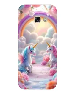 Чехол для Samsung Galaxy A3 2017 (A320, A320F) с картинкой «Радуга и единороги»