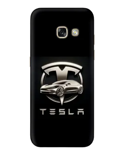Чохол для Samsung Galaxy A3 2017 (A320, A320F) з картинкою «Tesla — срібне авто»