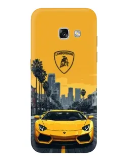Чохол для Samsung Galaxy A3 2017 (A320, A320F) з картинкою «Жовтий Lamborghini місто»
