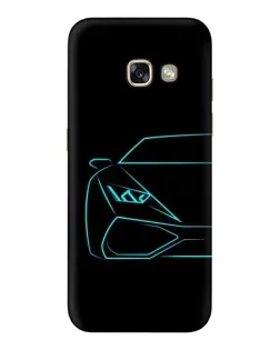 Чохол для Samsung Galaxy A3 2017 (A320, A320F) з картинкою «Блакитний силует Lamborghini»
