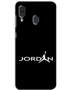 Чехол для Samsung Galaxy A30 2019 (A305F) с картинкой «Jordan White Logo»