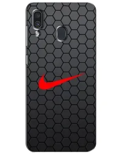 Чехол для Samsung Galaxy A30 2019 (A305F) с картинкой «Nike — карбоновая сетка»