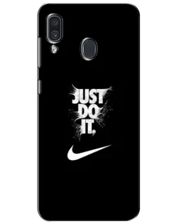 Чехол для Samsung Galaxy A30 2019 (A305F) с картинкой «Текстовый принт Nike»