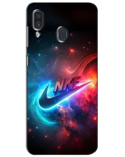 Чехол для Samsung Galaxy A30 2019 (A305F) с картинкой «Огненный логотип Nike»