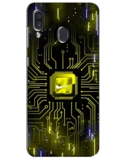 Чехол для Samsung Galaxy A30 2019 (A305F) с картинкой «Nike — золотая искра»