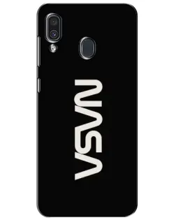 Чехол для Samsung Galaxy A30 2019 (A305F) с картинкой «NASA — вертикальный логотип»