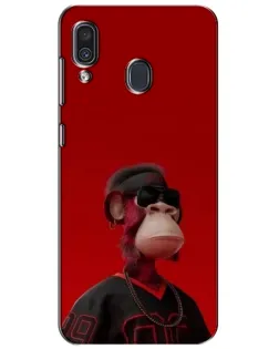 Чехол для Samsung Galaxy A30 2019 (A305F) с картинкой «Bored Ape в красном»