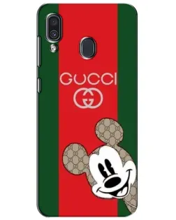 Чехол для Samsung Galaxy A30 2019 (A305F) с картинкой «Gucci — полосы и Микки»