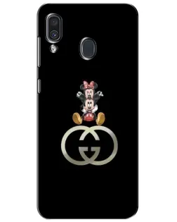 Чехол для Samsung Galaxy A30 2019 (A305F) с картинкой «Минни Маус на лого»