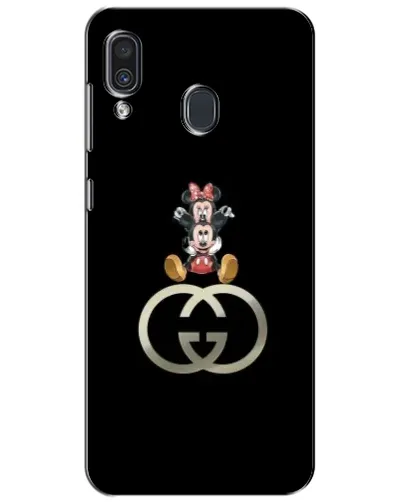Чехол для Samsung Galaxy A30 2019 (A305F) с картинкой «Минни Маус на лого»