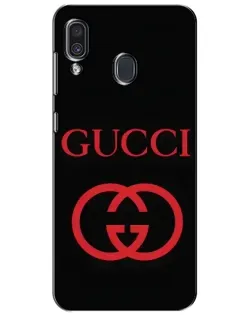 Чехол для Samsung Galaxy A30 2019 (A305F) с картинкой «Gucci — красный логотип»