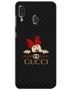 Чехол для Samsung Galaxy A30 2019 (A305F) с картинкой «Минни Маус Gucci — черный»