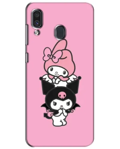 Чехол для Samsung Galaxy A30 2019 (A305F) с картинкой «Трио My Melody и Kuromi»