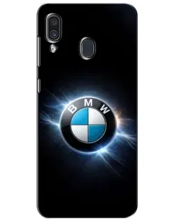 Чехол для Samsung Galaxy A30 2019 (A305F) с картинкой «BMW — неоновое сияние»
