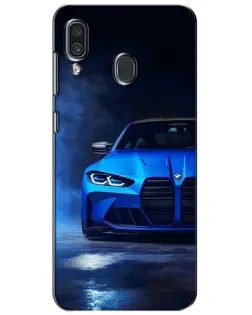 Чехол для Samsung Galaxy A30 2019 (A305F) с картинкой «Голубая BMW M4»