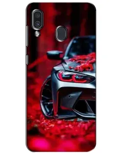 Чехол для Samsung Galaxy A30 2019 (A305F) с картинкой «Спортивная BMW и цветы»