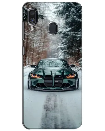 Чехол для Samsung Galaxy A30 2019 (A305F) с картинкой «BMW в зимнем лесу»