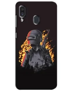 Чехол для Samsung Galaxy A30 2019 (A305F) с картинкой «PUBG — огненный силуэт»