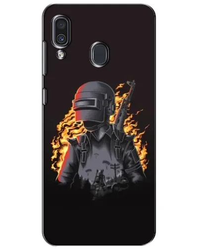 Чехол для Samsung Galaxy A30 2019 (A305F) с картинкой «PUBG — огненный силуэт»