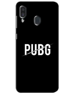 Чехол для Samsung Galaxy A30 2019 (A305F) с картинкой «PUBG — белый логотип»