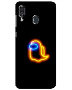 Чехол для Samsung Galaxy A30 2019 (A305F) с картинкой «Among Us неоновое сияние»