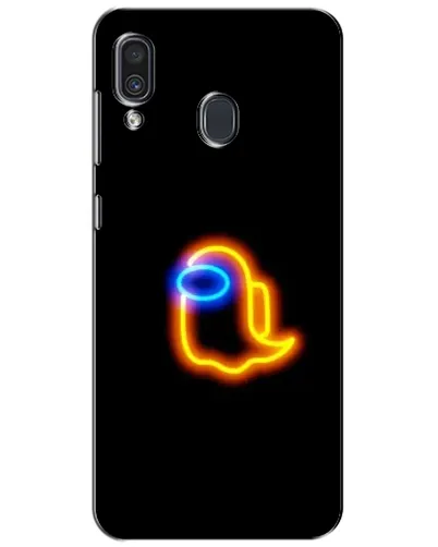Чехол для Samsung Galaxy A30 2019 (A305F) с картинкой «Among Us неоновое сияние»