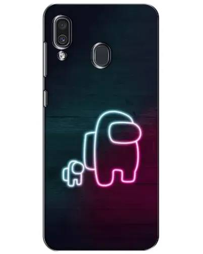 Чехол для Samsung Galaxy A30 2019 (A305F) с картинкой «Among Us неон-арт»
