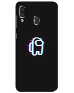 Чехол для Samsung Galaxy A30 2019 (A305F) с картинкой «Among Us неон»