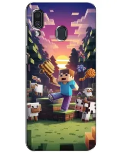 Чехол для Samsung Galaxy A30 2019 (A305F) с картинкой «Стив на ферме» Чехол для Samsung Galaxy A30 2019 (A305F) с картинкой «Стив на ферме»
