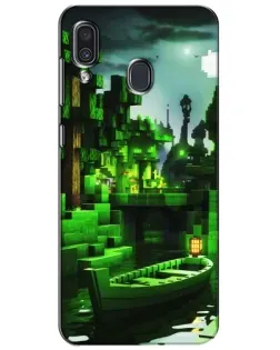 Чехол для Samsung Galaxy A30 2019 (A305F) с картинкой «Minecraft лесной пейзаж»