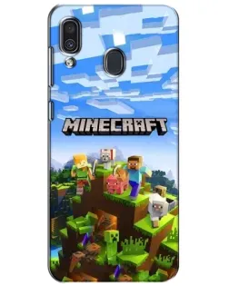 Чехол для Samsung Galaxy A30 2019 (A305F) с картинкой «Minecraft классический мир»