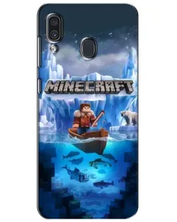 Чехол для Samsung Galaxy A30 2019 (A305F) с картинкой «Minecraft ледяной мир»