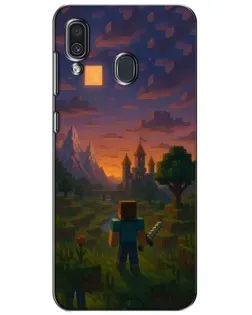Чехол для Samsung Galaxy A30 2019 (A305F) с картинкой «Стив у башни»
