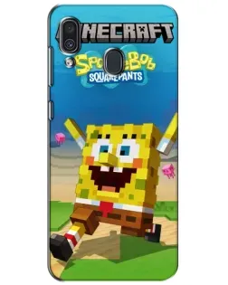 Чохол для Samsung Galaxy A30 2019 (A305F) з картинкою «Губка Боб Minecraft»