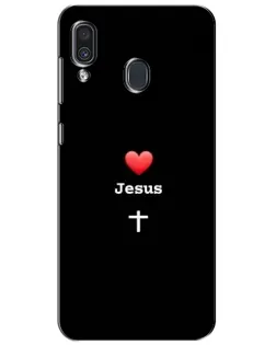 Чехол для Samsung Galaxy A30 2019 (A305F) с картинкой «Сердце - Jesus»
