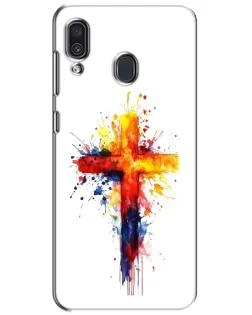 Чехол для Samsung Galaxy A30 2019 (A305F) с картинкой «Акварельный крест»