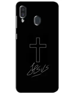 Чохол для Samsung Galaxy A30 2019 (A305F) з картинкою «Графічний хрест Jesus»