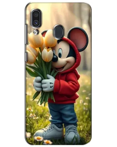 Чехол для Samsung Galaxy A30 2019 (A305F) с картинкой «Микки с тюльпанами»