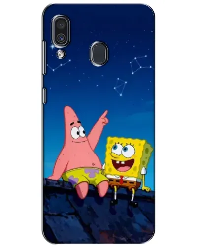 Чехол для Samsung Galaxy A30 2019 (A305F) с картинкой «Губка Боб и Патрик ночью»