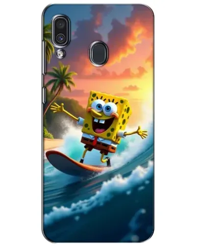 Чехол для Samsung Galaxy A30 2019 (A305F) с картинкой «Губка Боб серфингист»