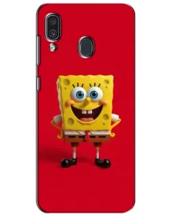Чехол для Samsung Galaxy A30 2019 (A305F) с картинкой «Спанч Боб на красном»