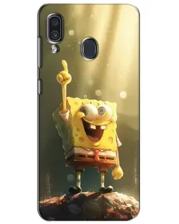 Чехол для Samsung Galaxy A30 2019 (A305F) с картинкой «Сияющий Спанч Боб»