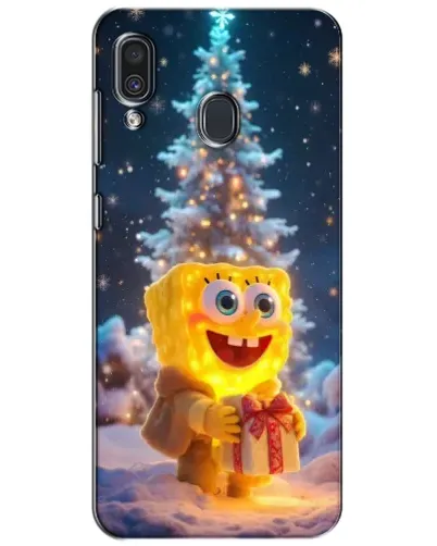 Чехол для Samsung Galaxy A30 2019 (A305F) с картинкой «Рождественский Спанч Боб»
