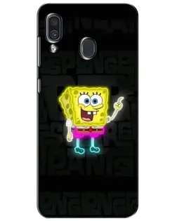 Чехол для Samsung Galaxy A30 2019 (A305F) с картинкой «Неоновый Губка Боб»