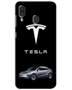 Чехол для Samsung Galaxy A30 2019 (A305F) с картинкой «Tesla Model Y»