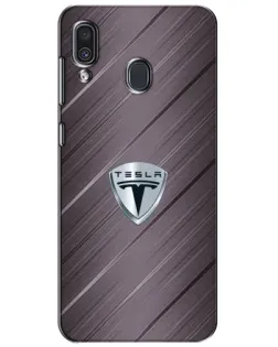 Чехол для Samsung Galaxy A30 2019 (A305F) с картинкой «Металлическая текстура Tesla»