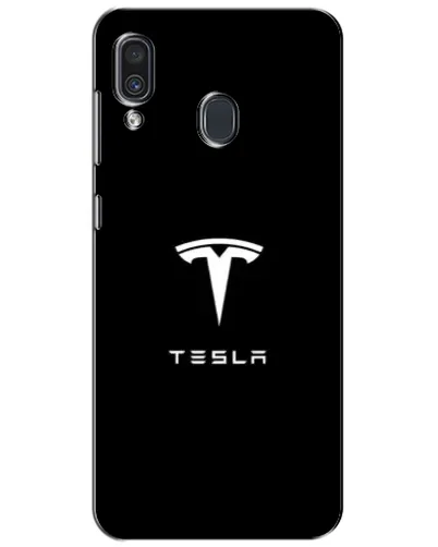 Чехол для Samsung Galaxy A30 2019 (A305F) с картинкой «Tesla White Logo»